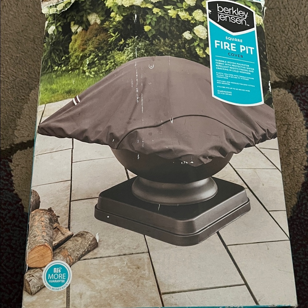 Open box Brown Square Fire Pit Cover